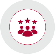 Grupo de personas y estrellas